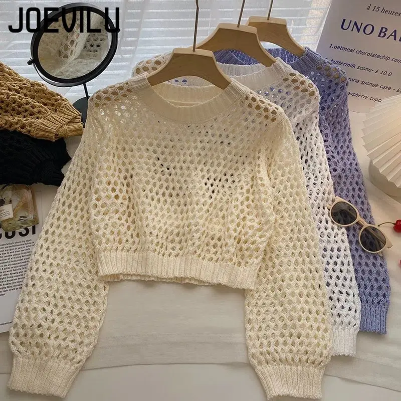 Street Fashion In Korea - Hollow Out 니트 자르기 탑 여성