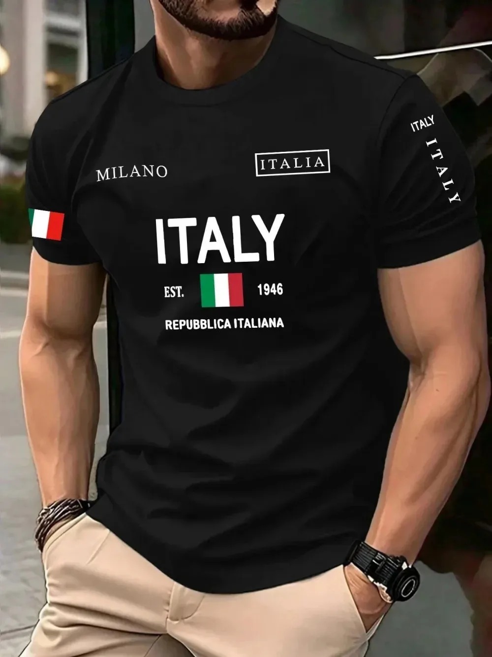 Street Fashion In Milan - 3D 프린트 유럽 아메리칸 패션 트렌드