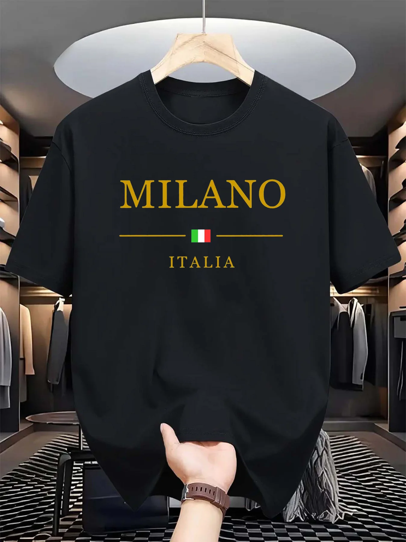 Street Fashion In Milan - 남성용 여름 3D 프린트 티셔츠 반팔,