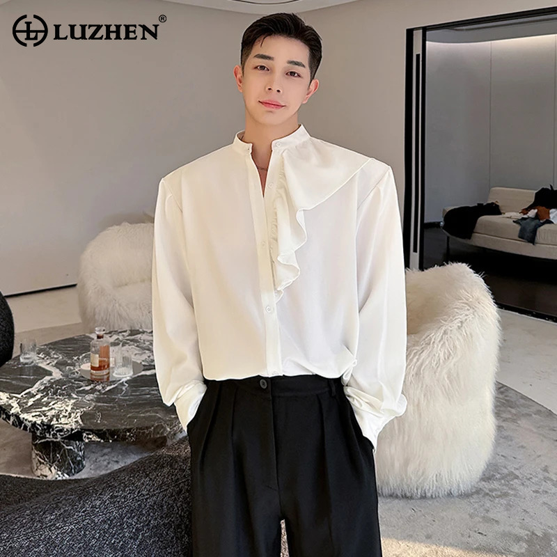 Street Fashion Reviews - 루젠 디자인 롱 뉴 패션 셔츠