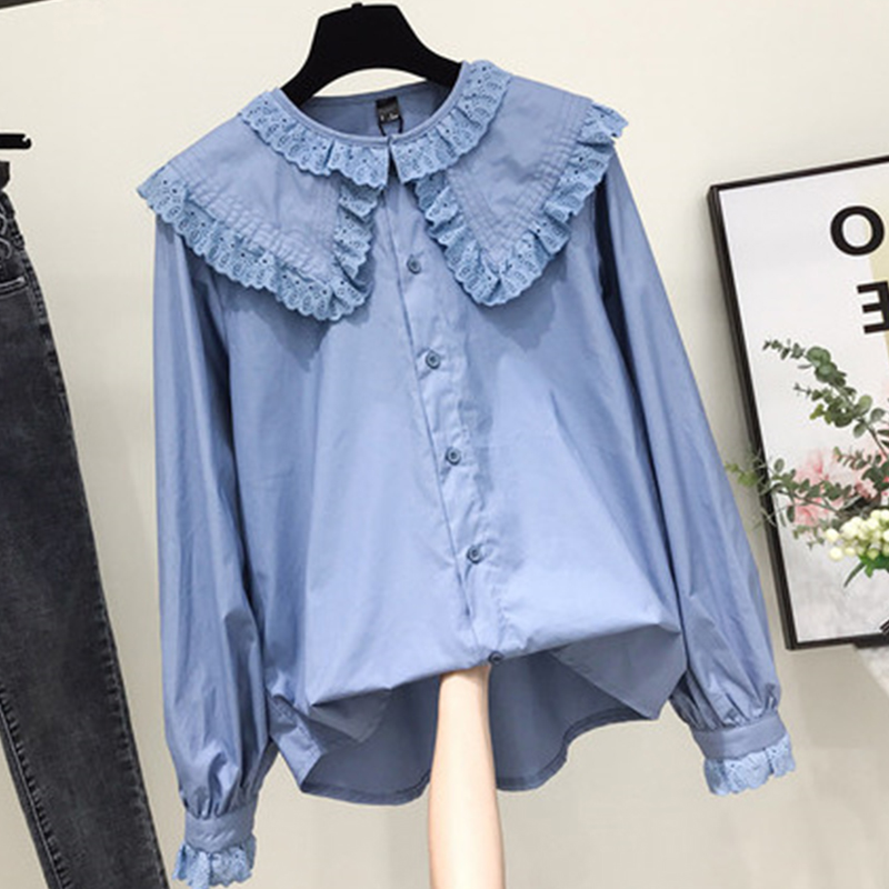 여성 세련된 피터팬 칼라 셔츠 한국 스타일 트렌디 소녀 - Street Fashion In Korea 리뷰 및 가격