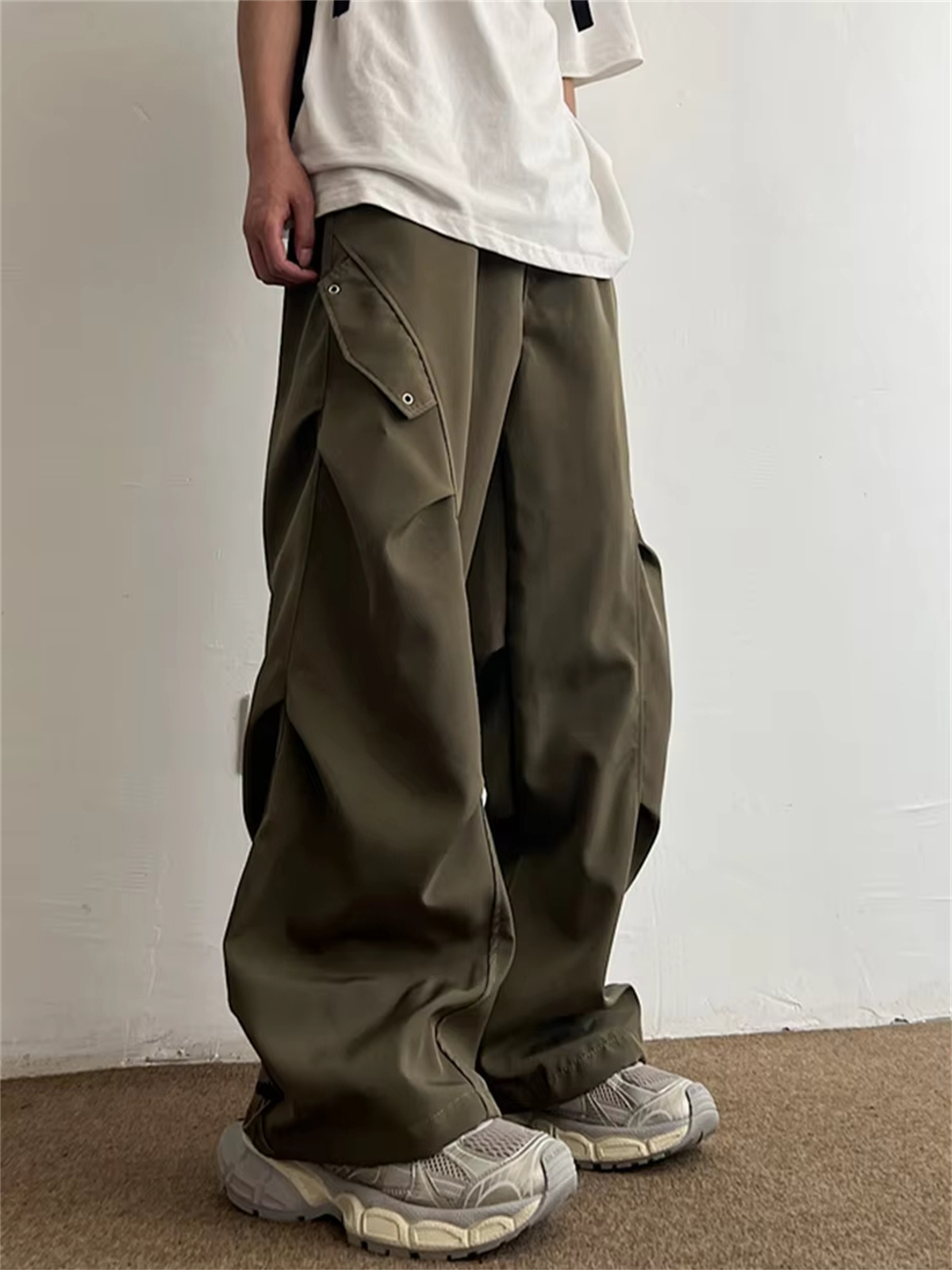 Techwear 낙하산 카고 바지 남성 힙합 와이드 레 - Street Fashion In Korea 리뷰 및 가격