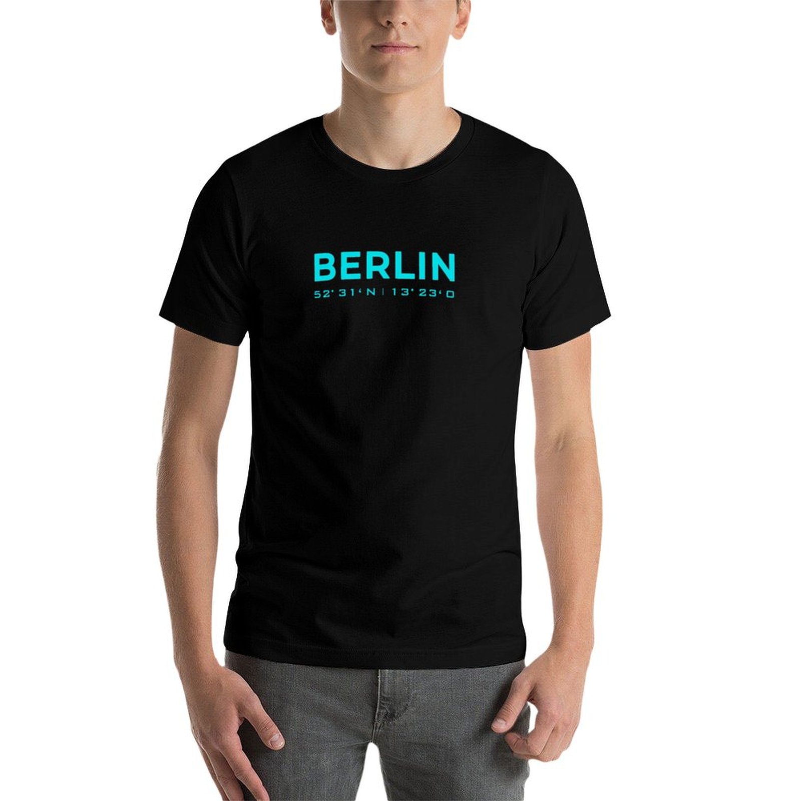 홈 베를린 좌표가 있는 블루 네온 디자인 티셔츠 스트리 - Street Fashion Berlin 리뷰 및 가격