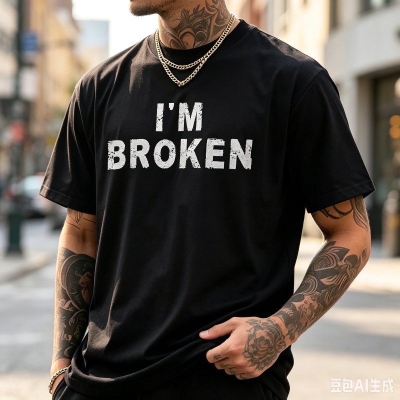 Distressed Quote 남성 티셔츠 I'M BR - Street Style Fashion Quotes 리뷰 및 가격