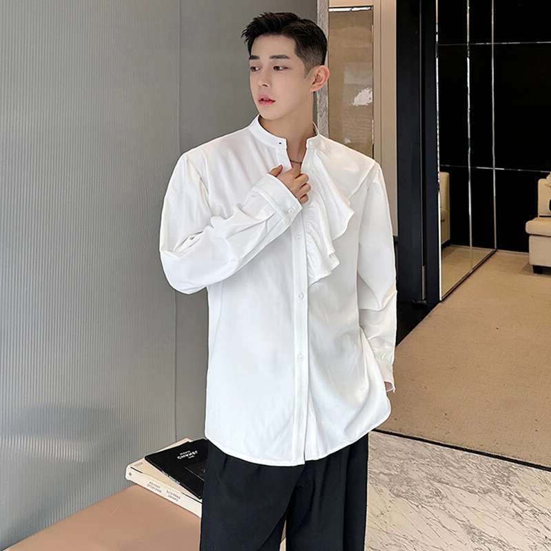 루젠 디자인 롱 뉴 패션 셔츠 슬리브 럭셔리 스플라이싱 - Street Fashion Reviews 리뷰 및 가격