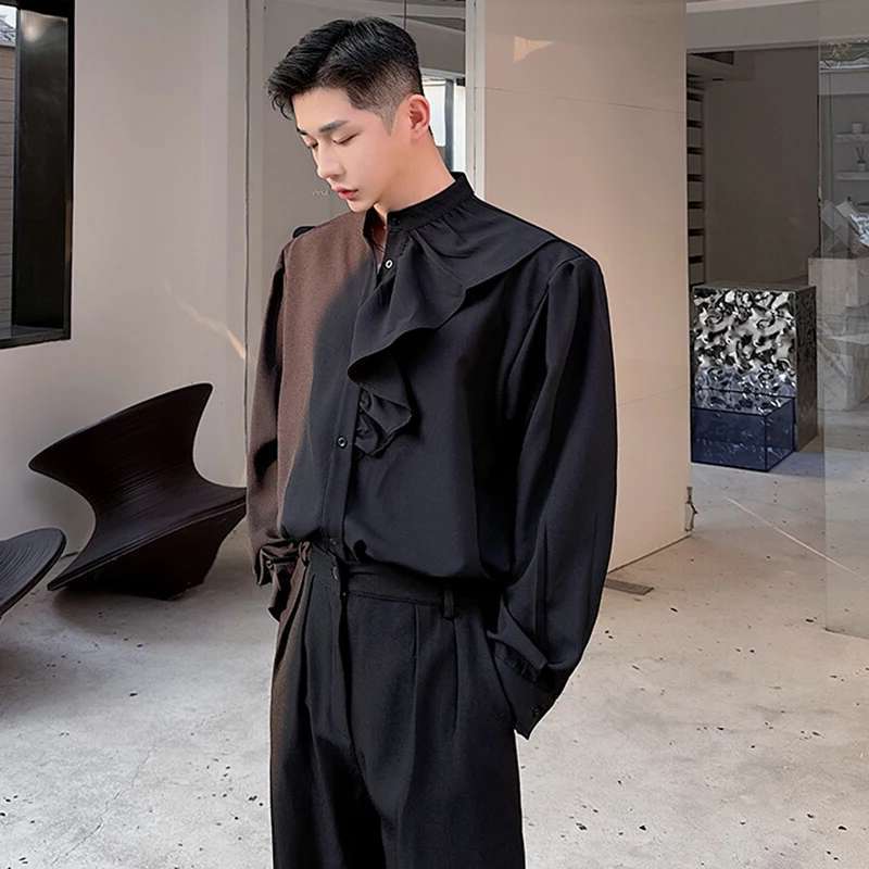 루젠 디자인 롱 뉴 패션 셔츠 슬리브 럭셔리 스플라이싱 - Street Fashion Reviews 리뷰 및 가격