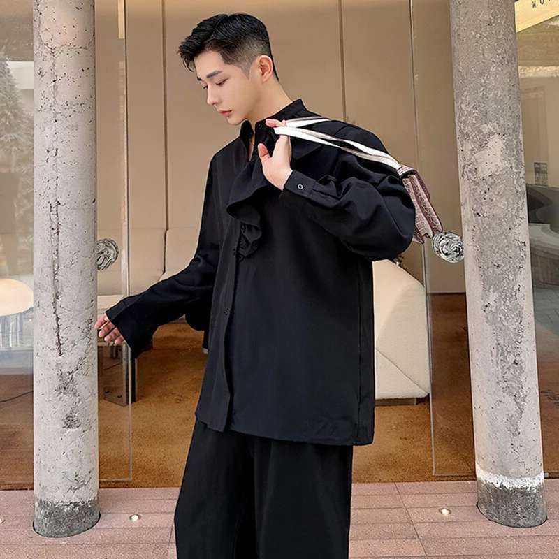 루젠 디자인 롱 뉴 패션 셔츠 슬리브 럭셔리 스플라이싱 - Street Fashion Reviews 리뷰 및 가격