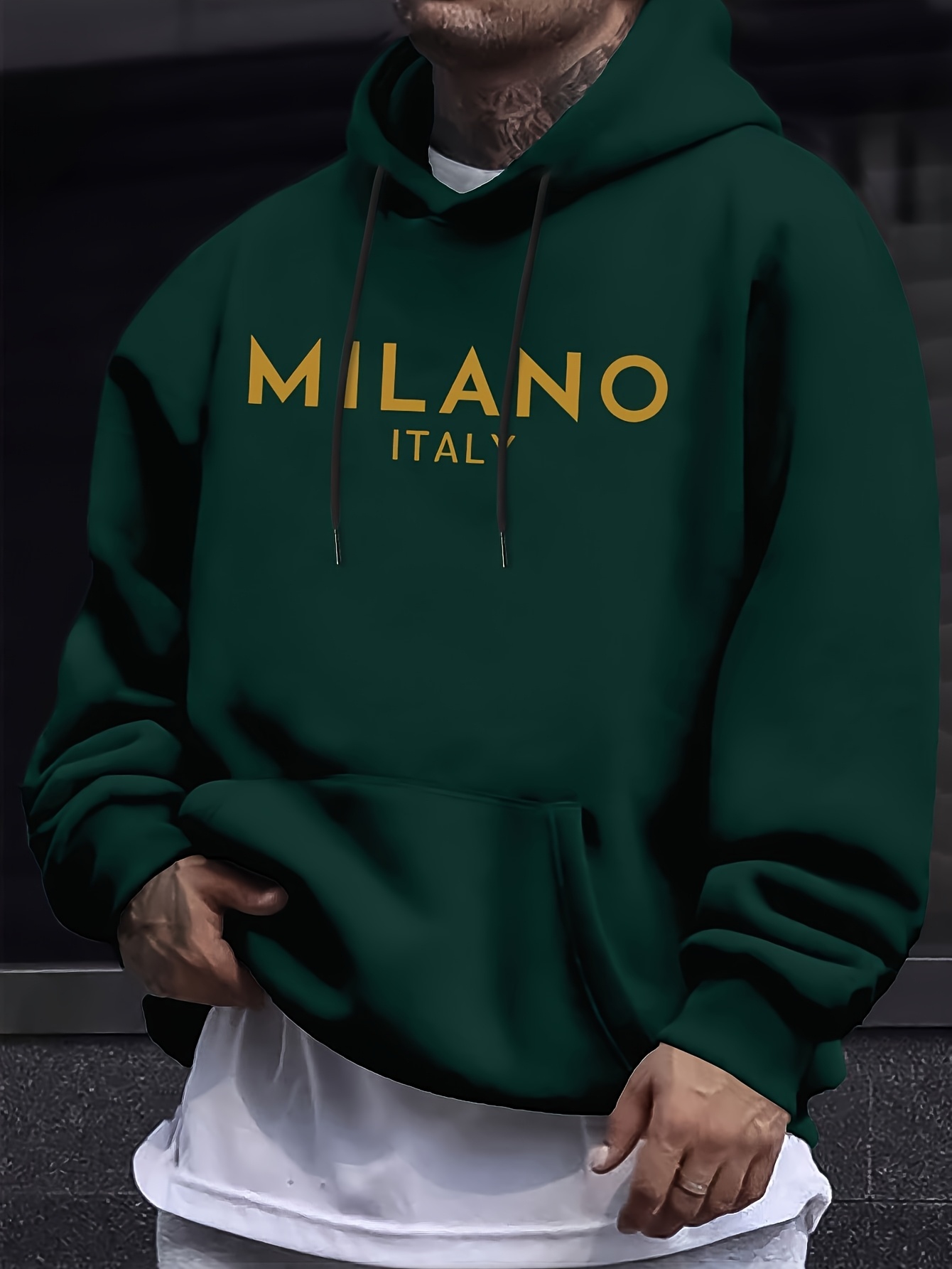 밀란 레터 남녀 공용 후드티 풀오버 야외 스트리트 캐주 - Street Fashion In Milan 리뷰 및 가격