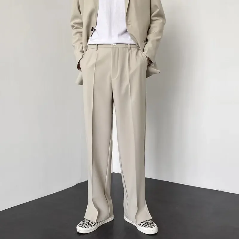 한국 패션 남성 스트레이트 배기 수트 팬츠 스플릿 디자 - Street Fashion In Korea 리뷰 및 가격
